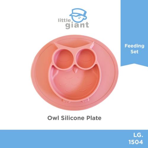Little Giant Owl Silicone Plate baby - Pink