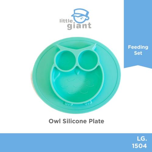 Owl Silicone Plate baby - Light Green