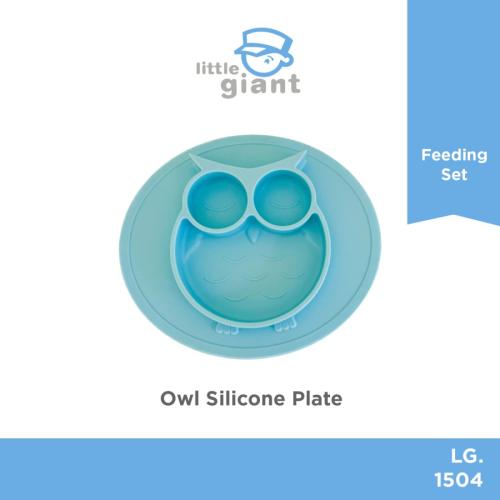 Owl Silicone Plate - Blue
