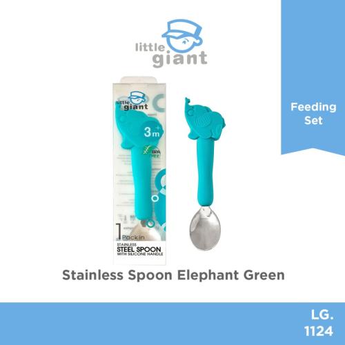 Stainless Steel Spoon Elephant - Green