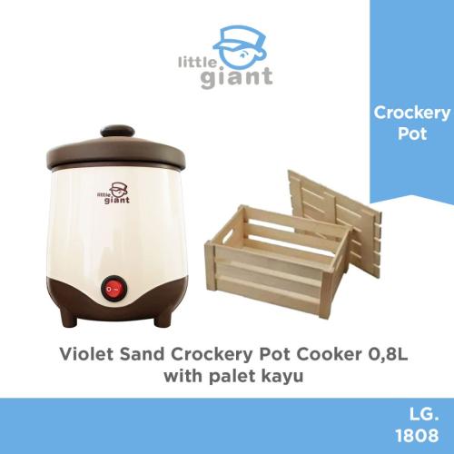 Violet Sand Crockery Pot Cooker 0.8 LT, with Palet Kayu